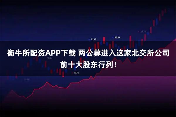 衡牛所配资APP下载 两公募进入这家北交所公司前十大股东行列!